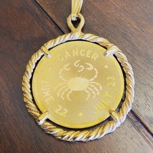 Vintage Cancer Astrological Pendant Charm